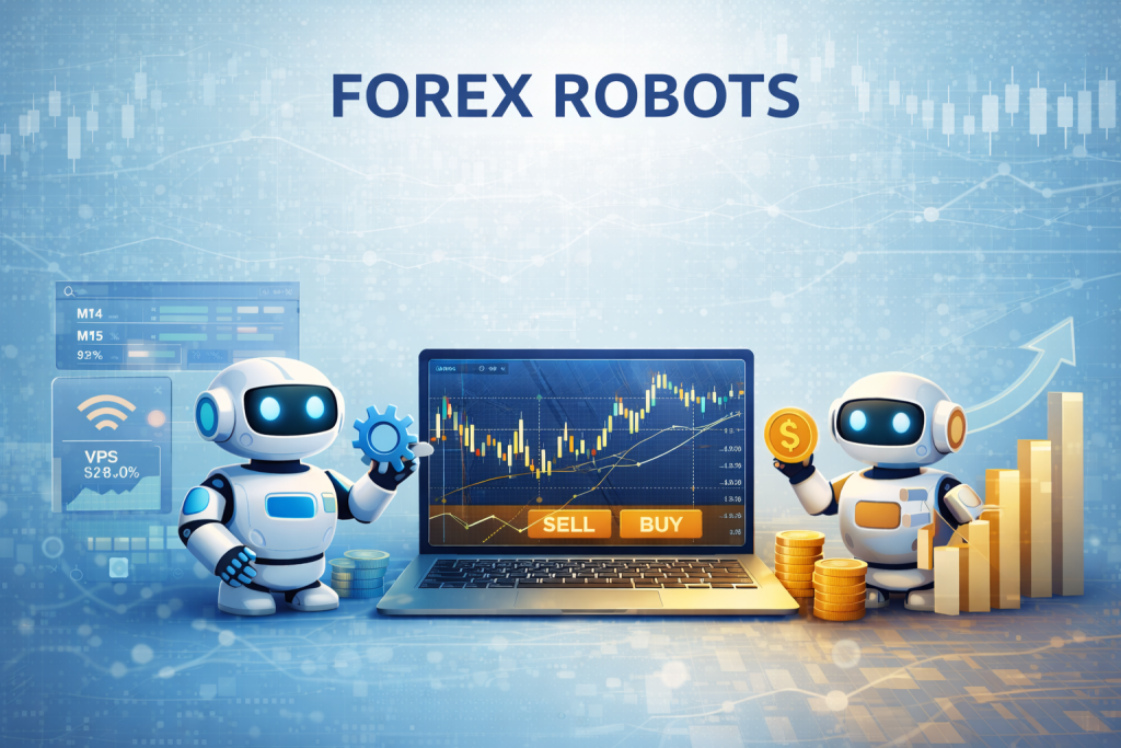 Forex trading robots automated trading technology with AI robots and charts